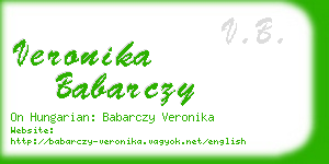 veronika babarczy business card